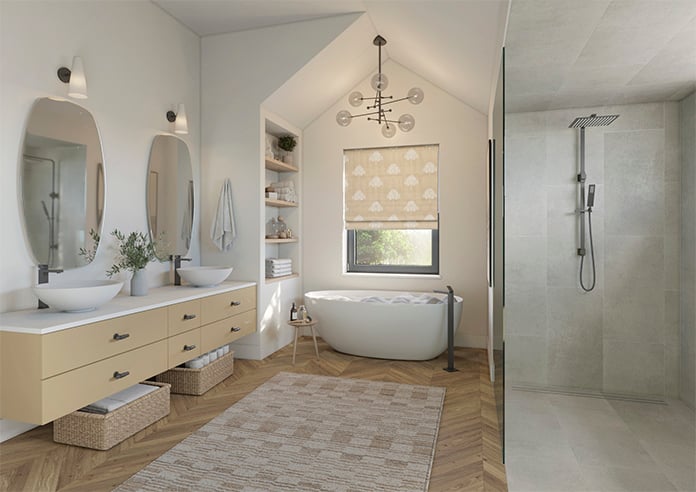 William Morris At Home Marigold Tree Embroidery, Chalk - Twist&Fit Roman Blind - Image 7